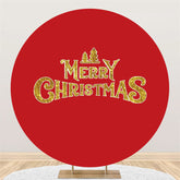 Lofaris Gold Glitter Merry Christmas Red Backdrop For Party
